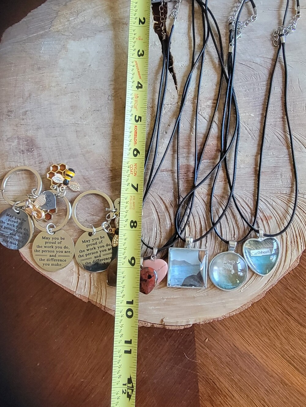 Handcrafted  Cabochones , Heart Stone Pendants & Inspirational Bee Keychains - Picture 4 of 4